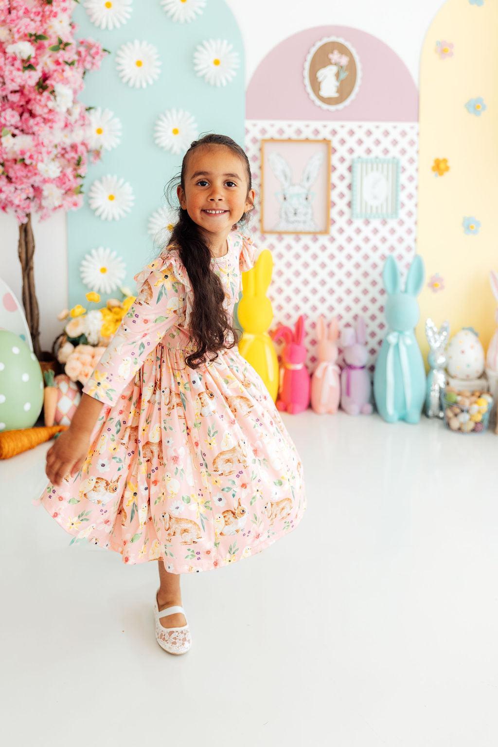 Chicks & Bunnies Ruffle Twirl Dress by Mila & Rose ®