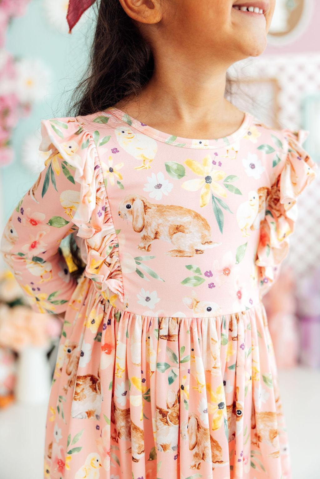 Chicks & Bunnies Ruffle Twirl Dress by Mila & Rose ®