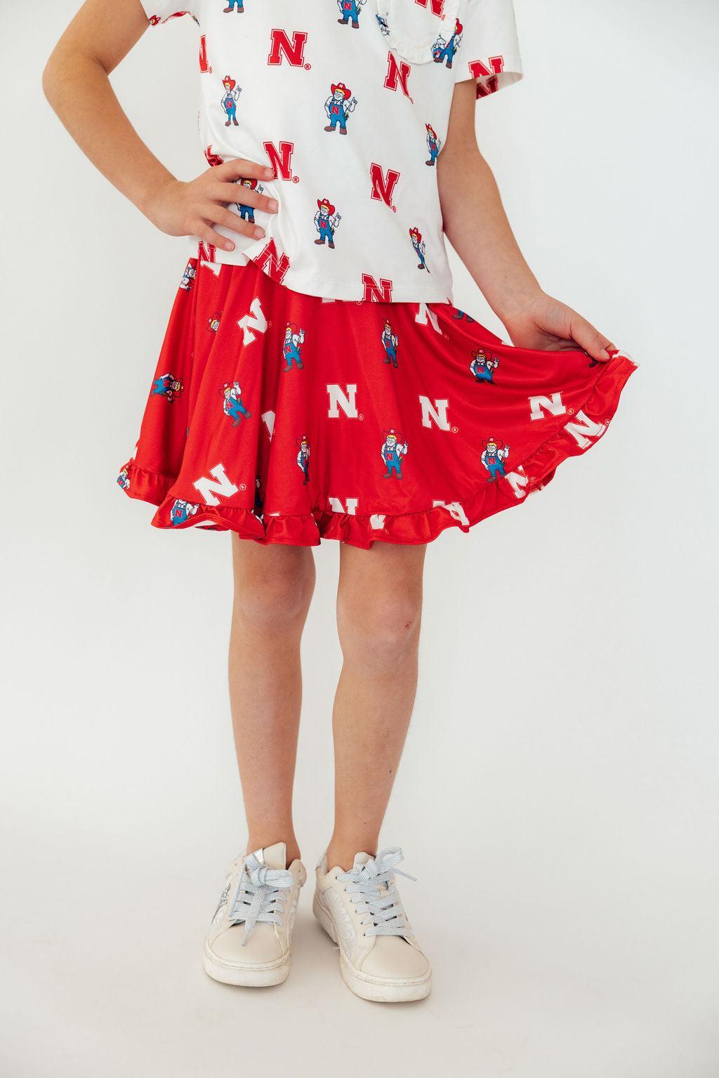 Nebraska Red Herbie Husker Twirl Skort by Mila & Rose ®