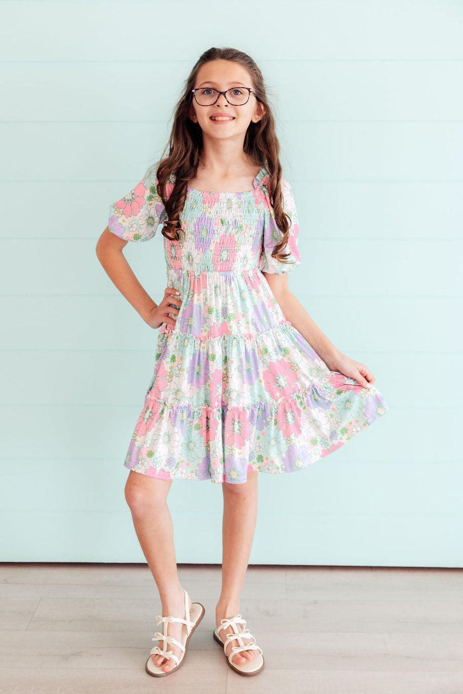 Minty Meadow Smocked Ruffle Dress by Mila & Rose ®