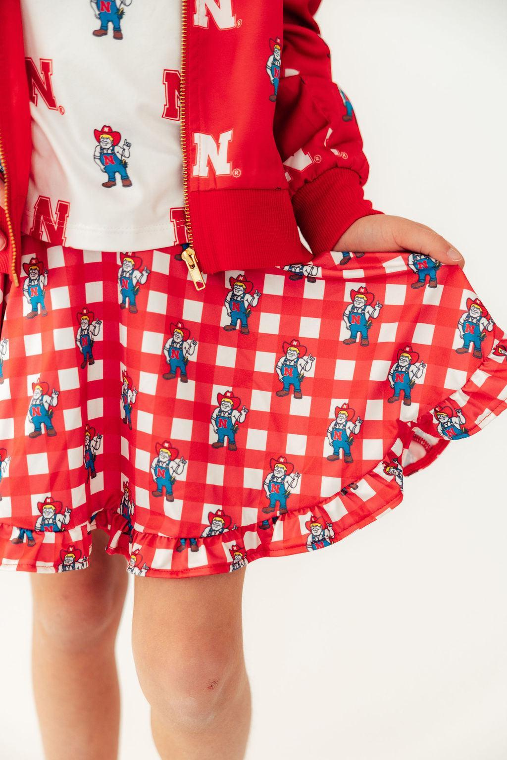 Nebraska Plaid Herbie Husker Twirl Skort by Mila & Rose ®