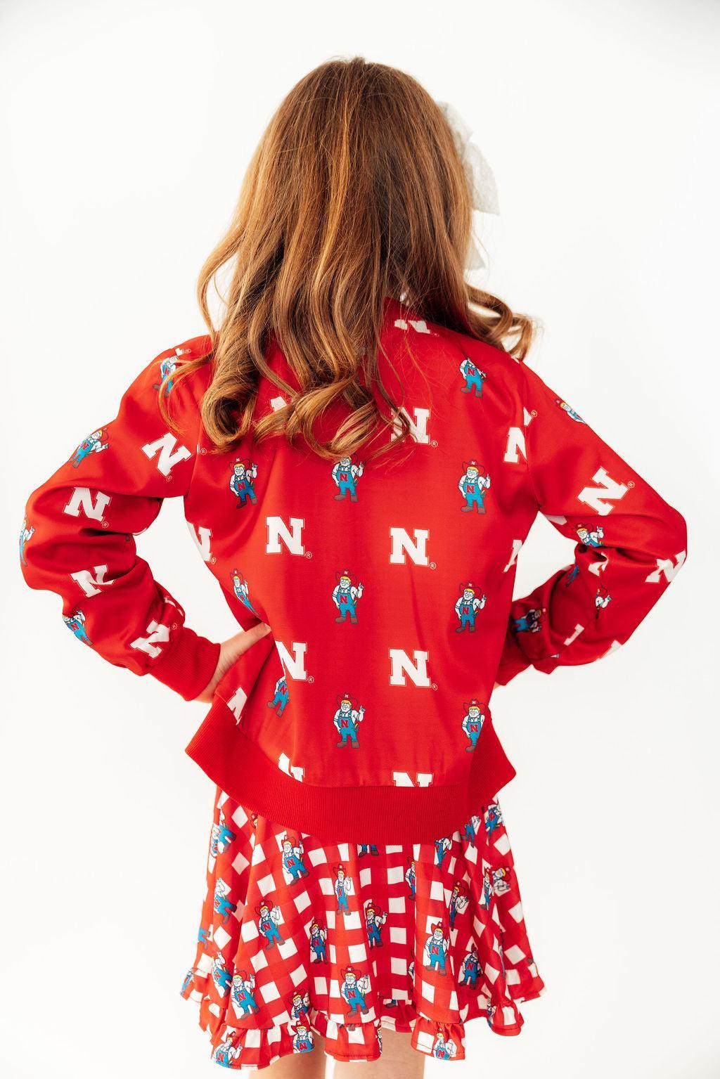 Nebraska Red Herbie Husker Satin Jacket by Mila & Rose ®