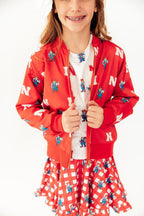 Nebraska Red Herbie Husker Satin Jacket by Mila & Rose ®