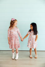 Springtime Bunnies 3/4 Sleeve Pocket Twirl Dress by Mila & Rose ®