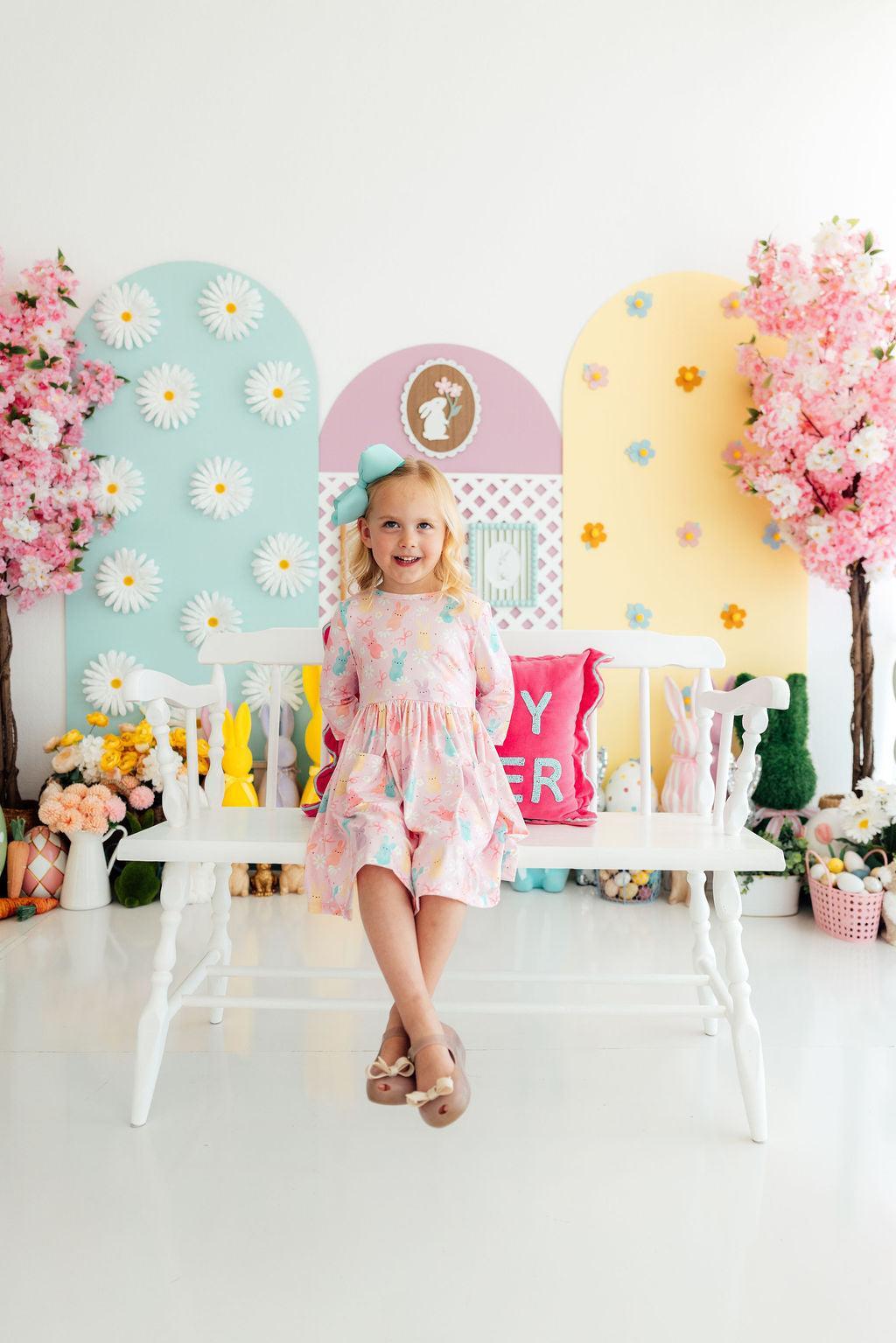 Preppy Peeps 3/4 Sleeve Pocket Twirl Dress by Mila & Rose ®
