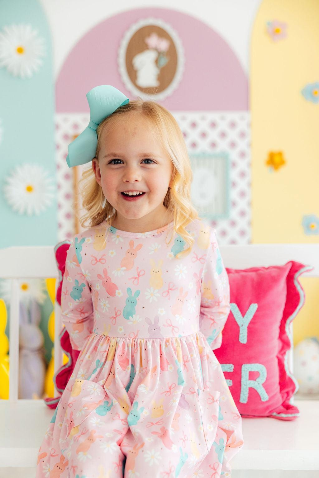 Preppy Peeps 3/4 Sleeve Pocket Twirl Dress by Mila & Rose ®