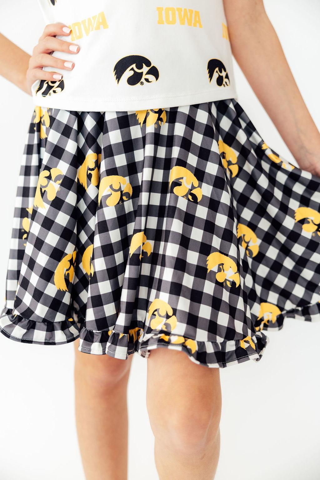 Iowa Plaid Tigerhawk Twirl Skort by Mila & Rose ®