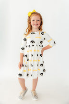 Iowa White Tigerhawk 3/4 Sleeve Pocket Twirl Dress by Mila & Rose ®