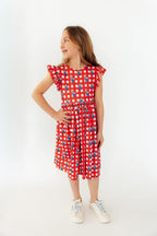 Nebraska Plaid Herbie Husker Flutter Twirl Dress by Mila & Rose ®