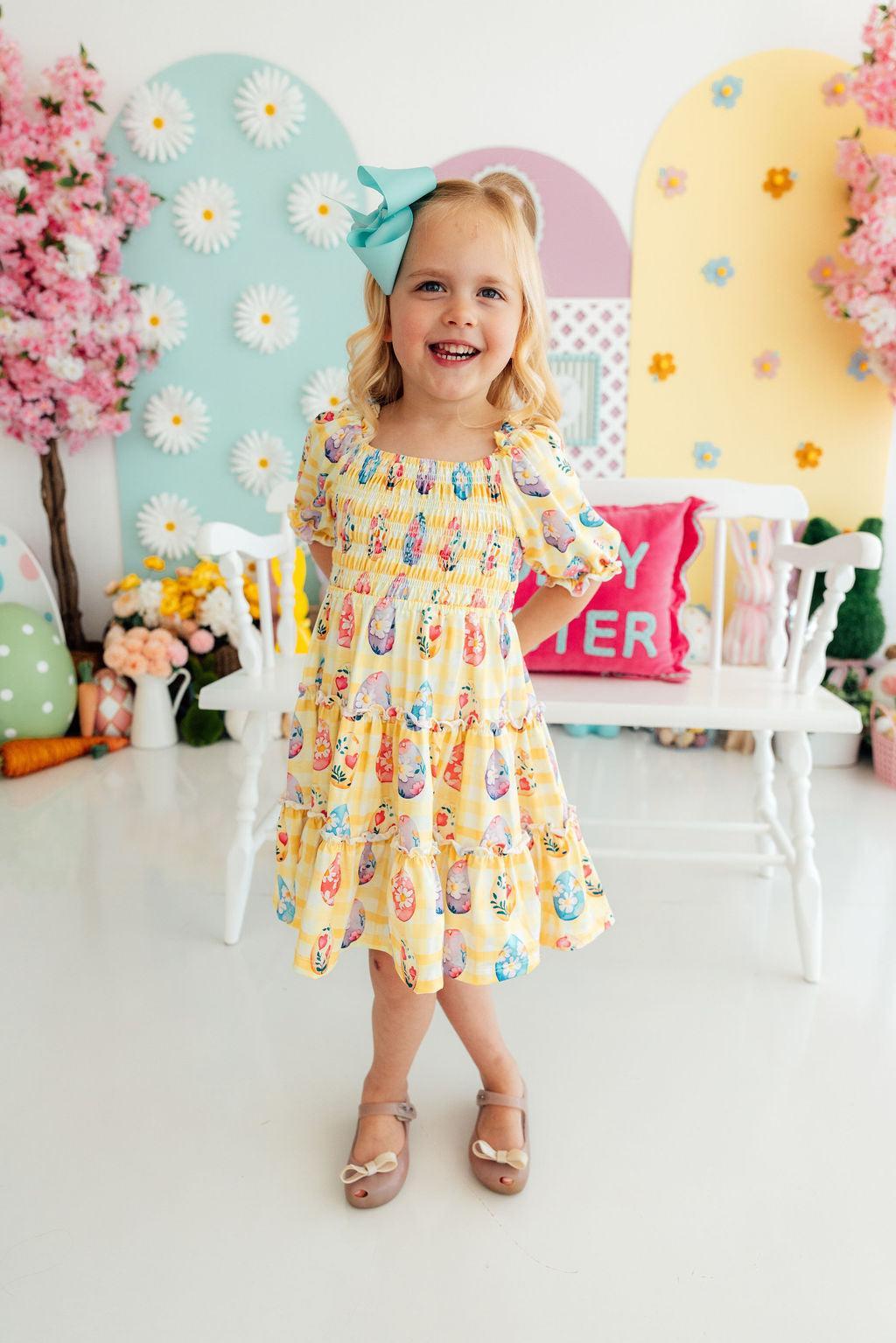 Easter Picnic Smocked Ruffle Dress by Mila & Rose ®