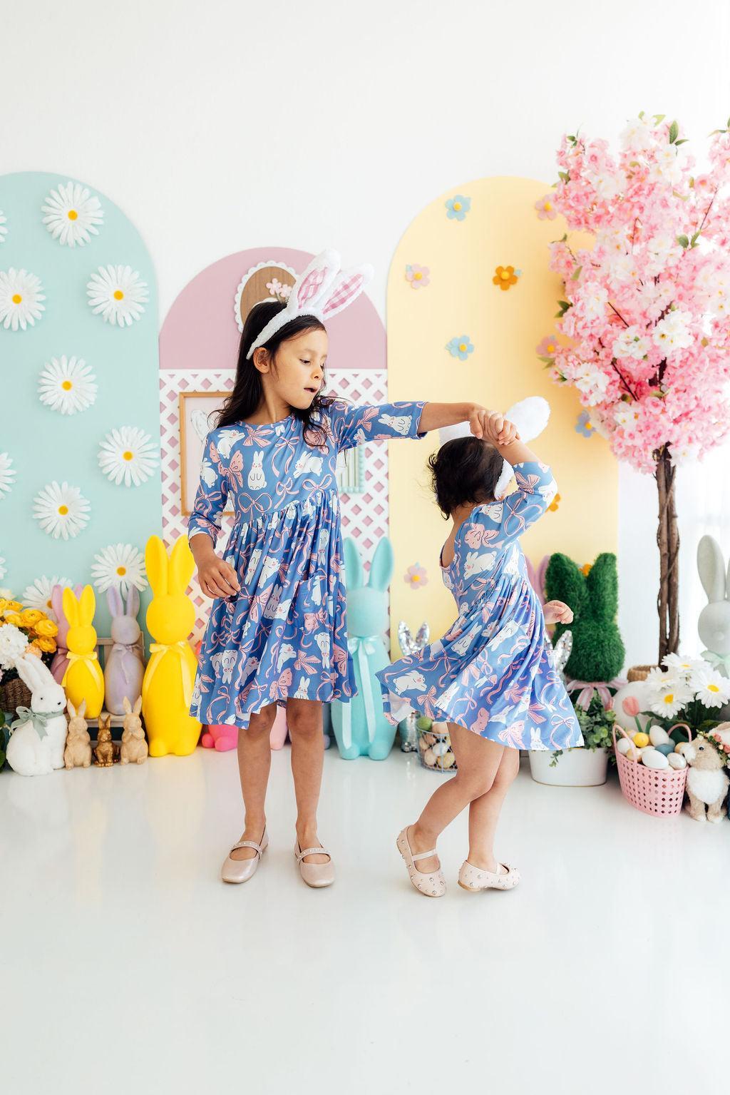 Hop, Skip & Twirl 3/4 Sleeve Pocket Twirl Dress by Mila & Rose ®