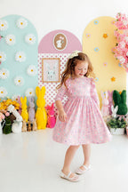 Little Bow Peeps 3/4 Sleeve Ruffle Twirl Dress by Mila & Rose ®