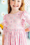Little Bow Peeps 3/4 Sleeve Ruffle Twirl Dress by Mila & Rose ®