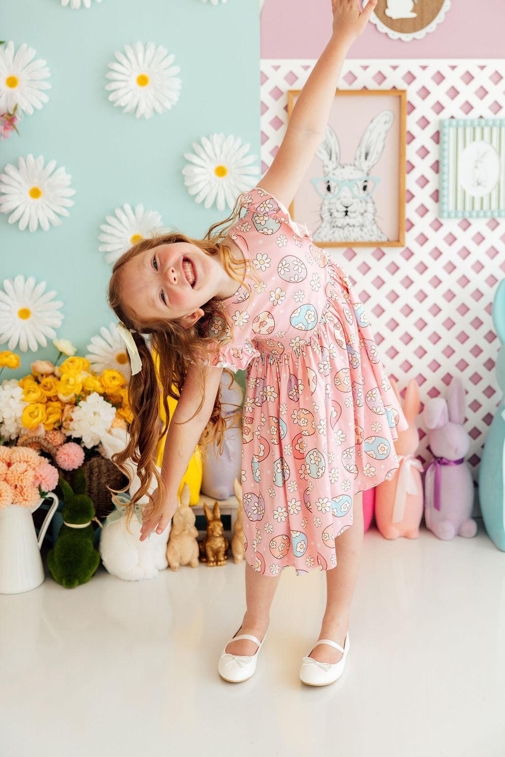 Easter Egg Hunt Flutter Sleeve Twirl Dress by Mila & Rose ®