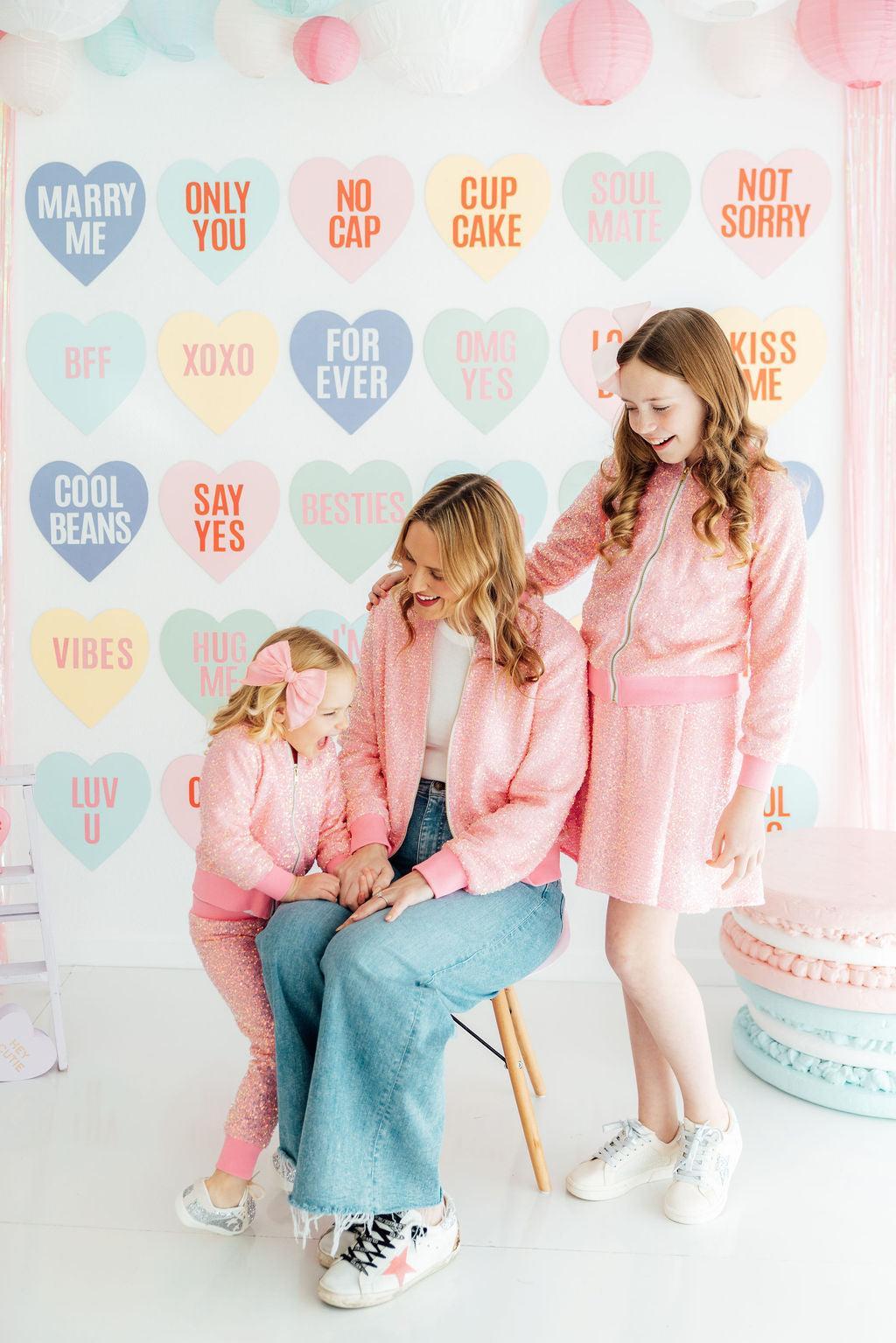 Grown Up Bubblegum Pink Sequin Jacket by Mila & Rose ®