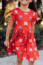 Nebraska Red Herbie Husker Flutter Twirl Dress by Mila & Rose ®