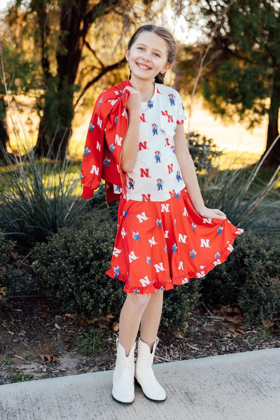 Nebraska Red Herbie Husker Twirl Skort by Mila & Rose ®
