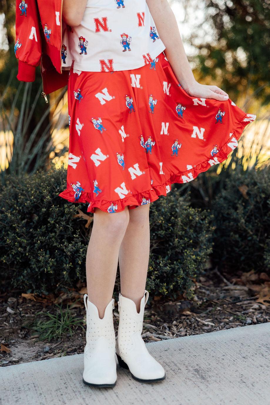 Nebraska Red Herbie Husker Twirl Skort by Mila & Rose ®