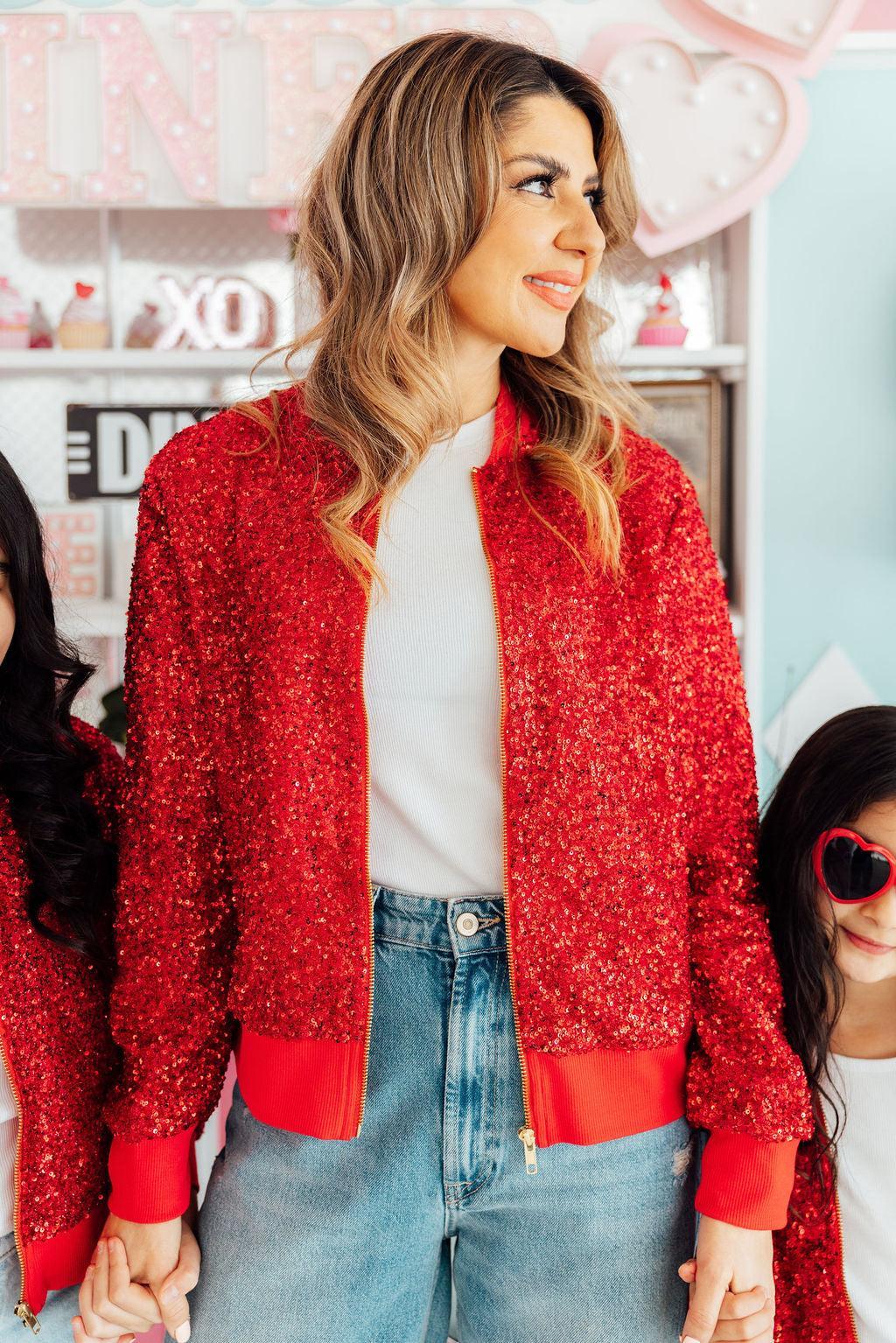 Grown Up Red Sequin Jacket by Mila & Rose ®