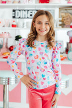 Watercolor Kisses L/S Ruffle Tee by Mila & Rose ®