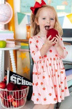An Apple a Day 3/4 Sleeve Pocket Twirl Dress by Mila & Rose ®