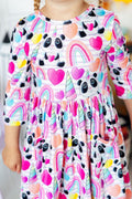 Peace, Love & Pandacorns 3/4 Sleeve Pocket Twirl Dress by Mila & Rose ®