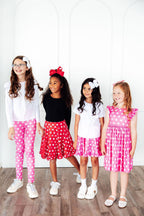 Pink Polka Dots Flutter Sleeve Twirl Dress by Mila & Rose ®