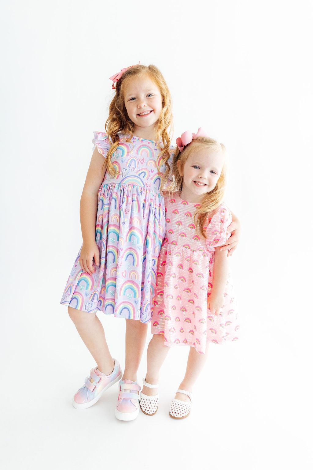 Rainbow Dreams Flutter Sleeve Twirl Dress by Mila & Rose ®