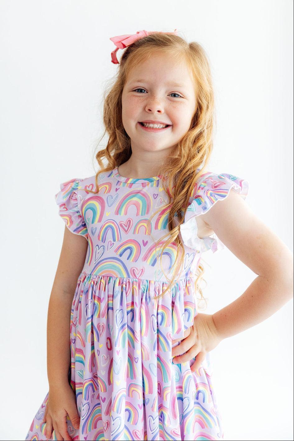 Rainbow Dreams Flutter Sleeve Twirl Dress by Mila & Rose ®