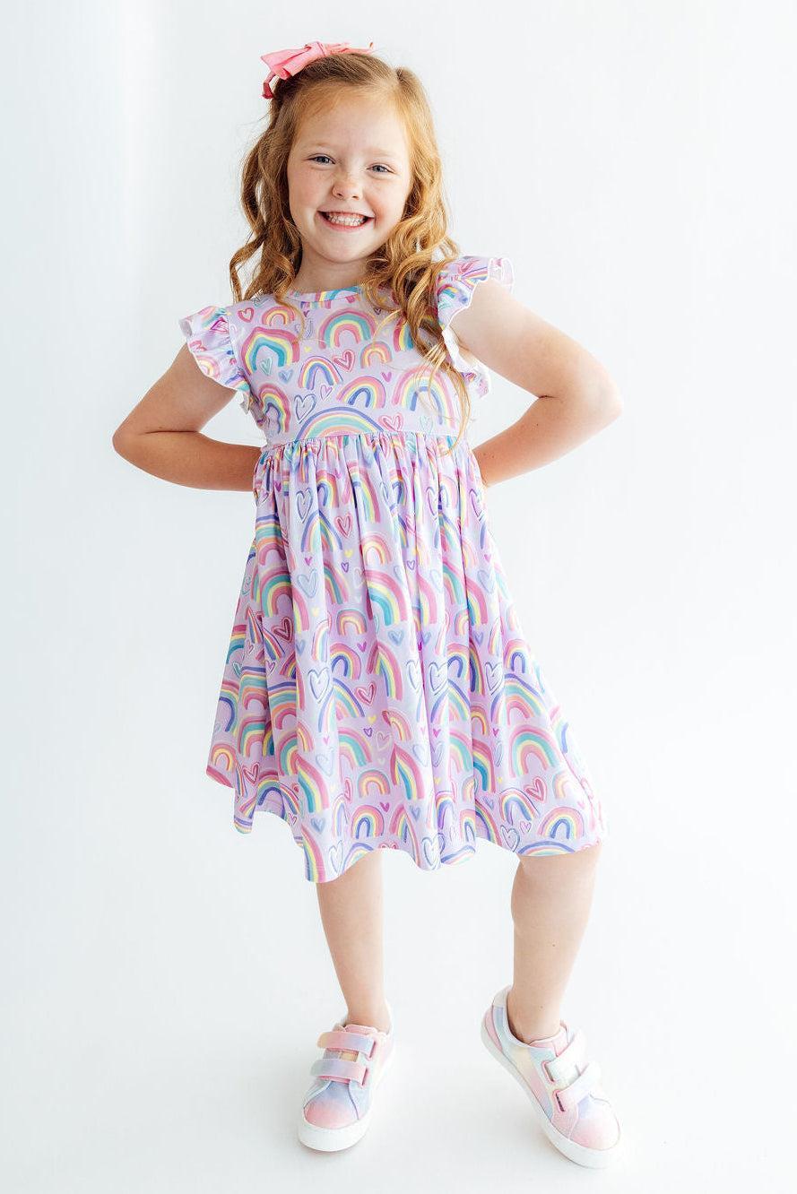 Rainbow Dreams Flutter Sleeve Twirl Dress by Mila & Rose ®