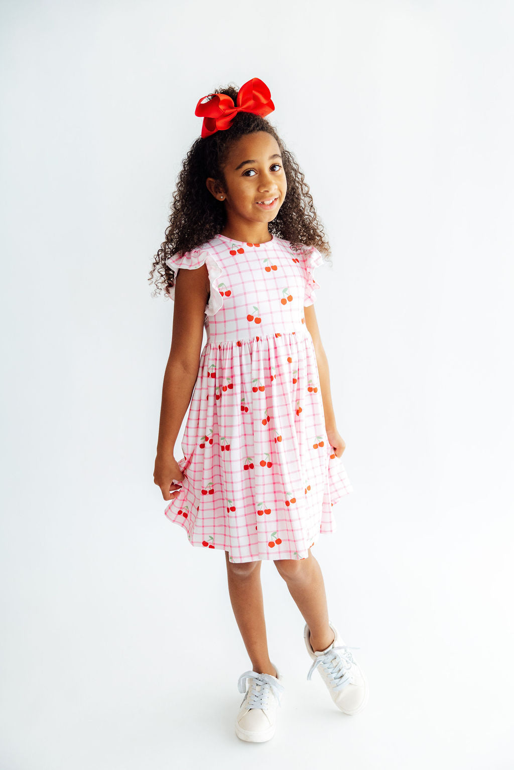 Cherry Sweet Flutter Sleeve Twirl Dress by Mila & Rose ®