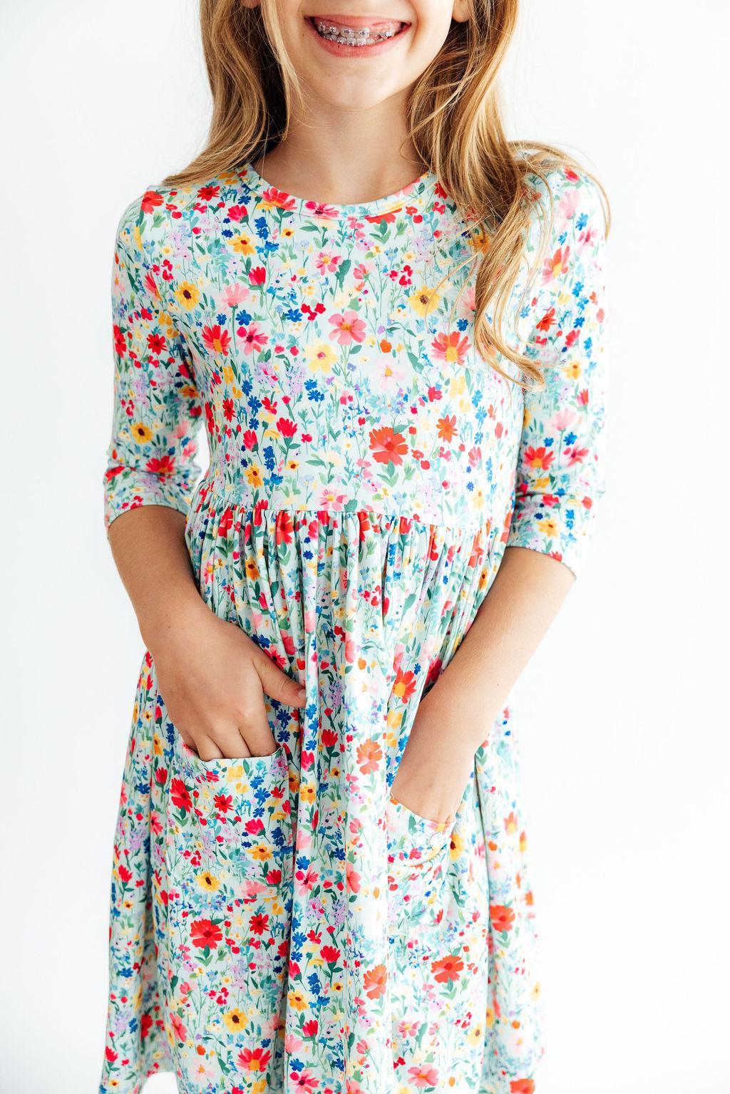 After the Rain 3/4 Sleeve Pocket Twirl Dress by Mila & Rose ®