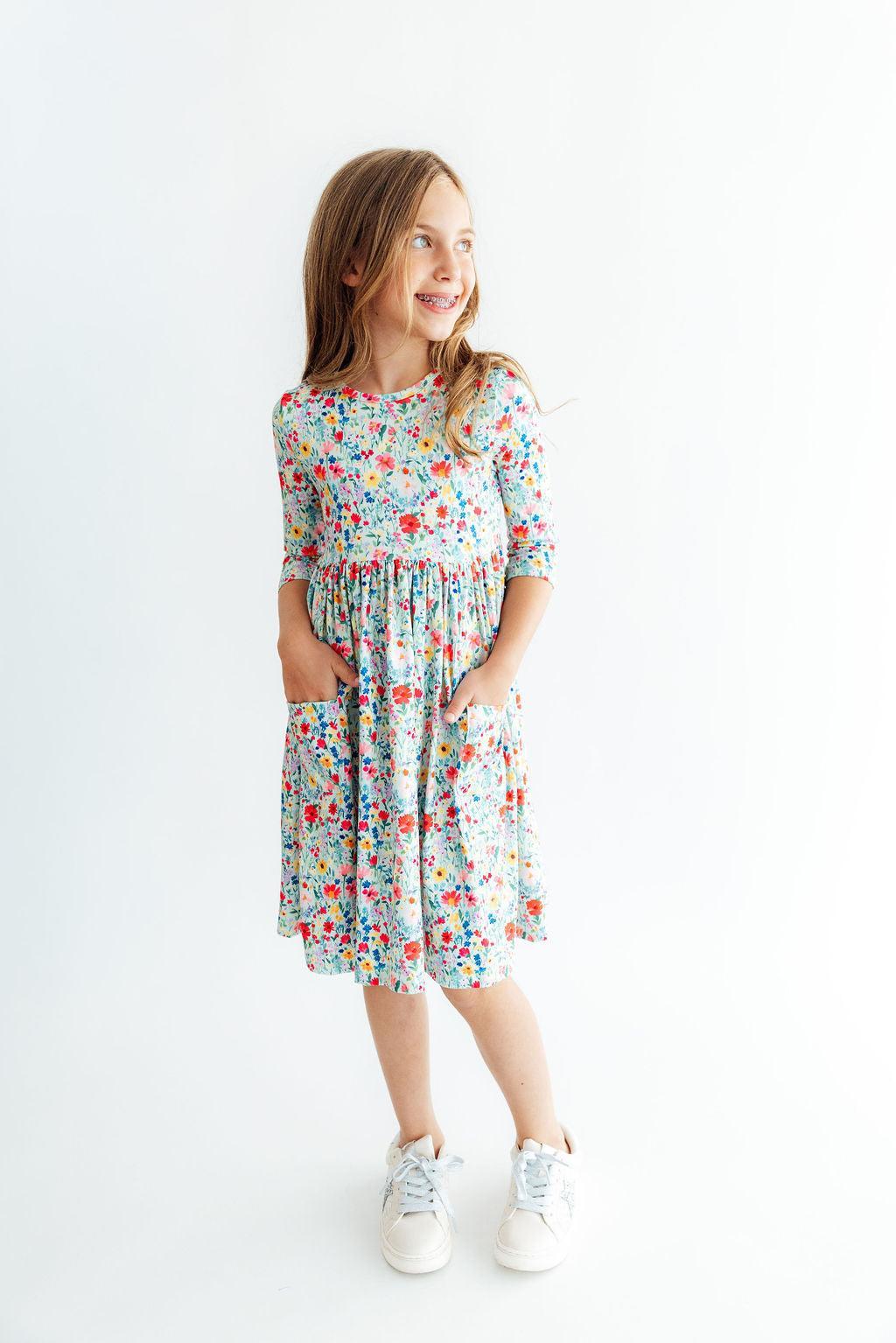 After the Rain 3/4 Sleeve Pocket Twirl Dress by Mila & Rose ®