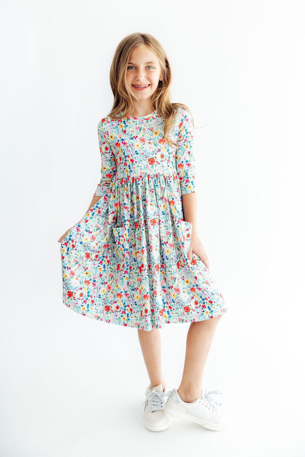 After the Rain 3/4 Sleeve Pocket Twirl Dress by Mila & Rose ®
