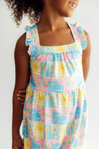 Tropical Summer Ruffle Cross Back Dress by Mila & Rose ®