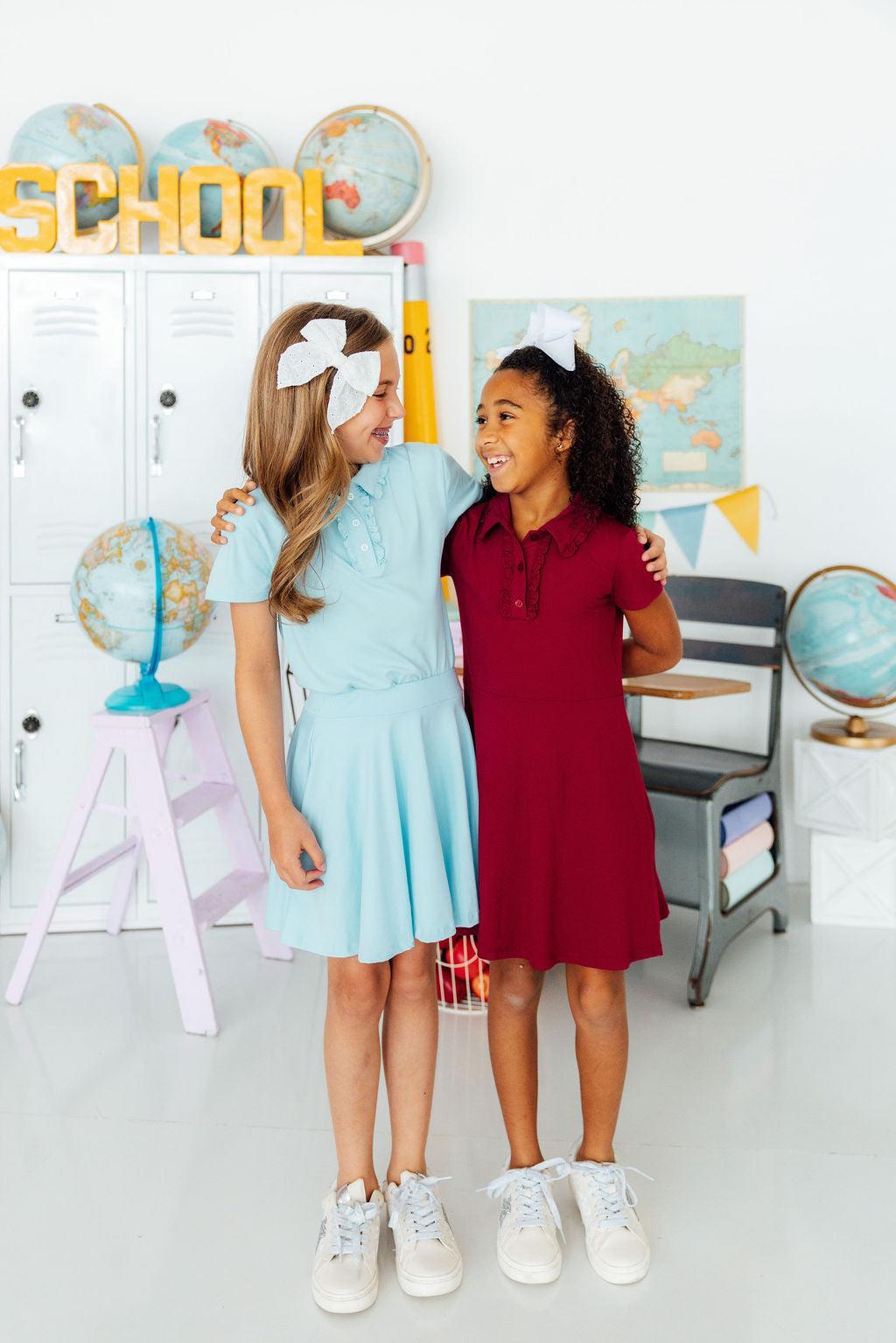 Burgundy S/S Polo Dress by Mila & Rose ®