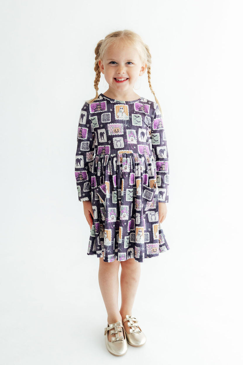 Trick or Treat L/S Pocket Twirl Dress by Mila & Rose ®