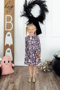 Trick or Treat L/S Pocket Twirl Dress by Mila & Rose ®