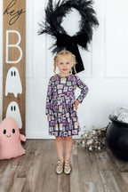 Trick or Treat L/S Pocket Twirl Dress by Mila & Rose ®
