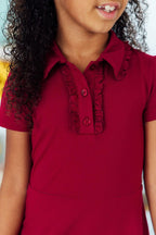Burgundy S/S Polo Dress by Mila & Rose ®