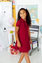 Burgundy S/S Polo Dress by Mila & Rose ®