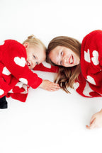 Red/Coconut Heart Cozy Cardigan by Mila & Rose ®