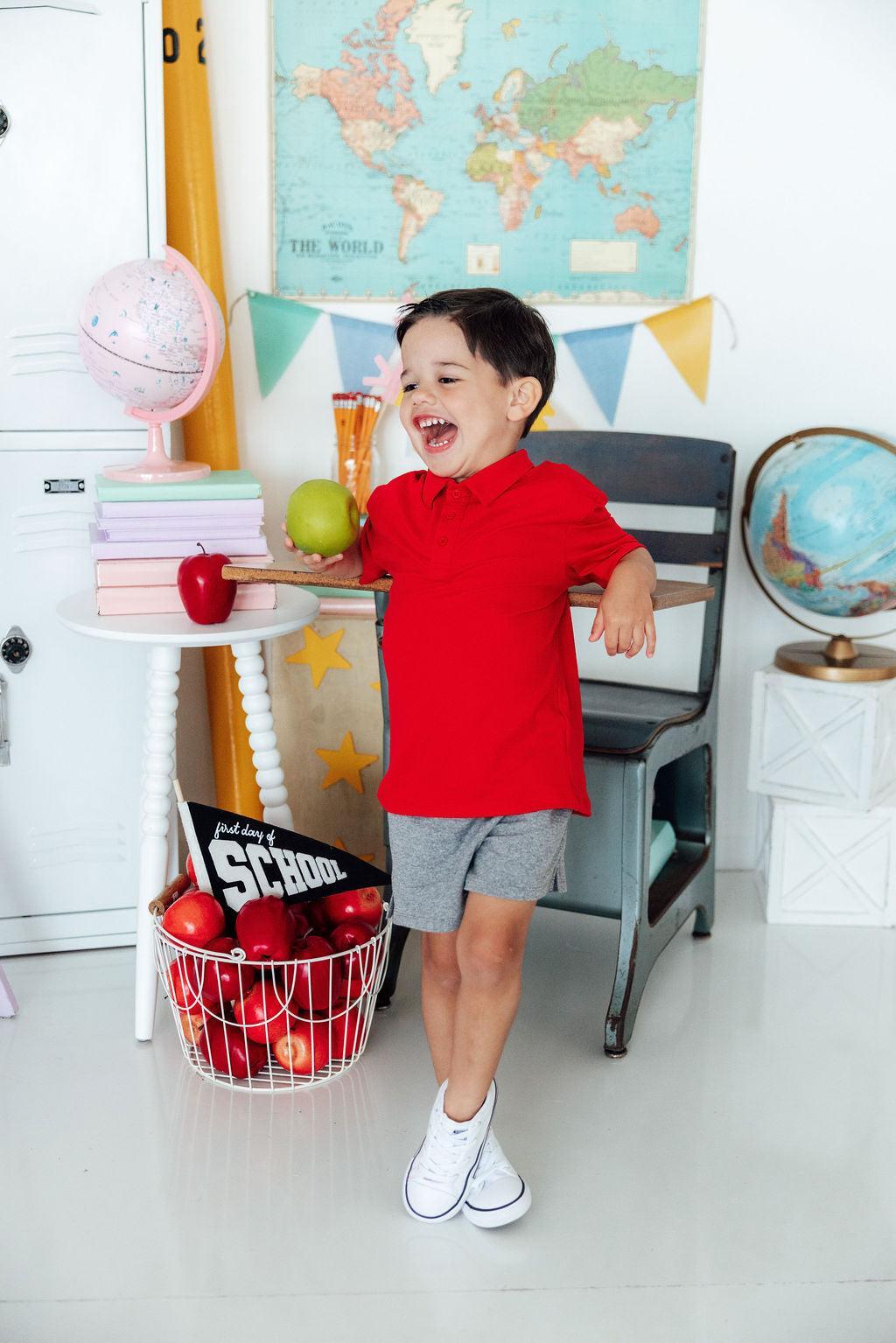 Boys Red S/S Polo by Mila & Rose ®