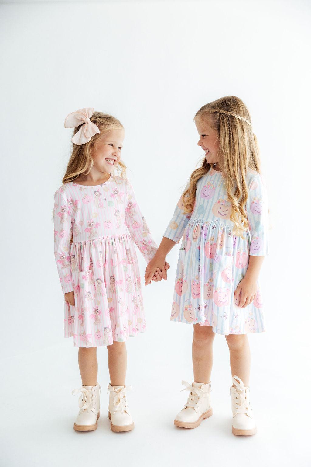 Here for the Candy 3/4 Sleeve Pocket Twirl Dress by Mila & Rose ®