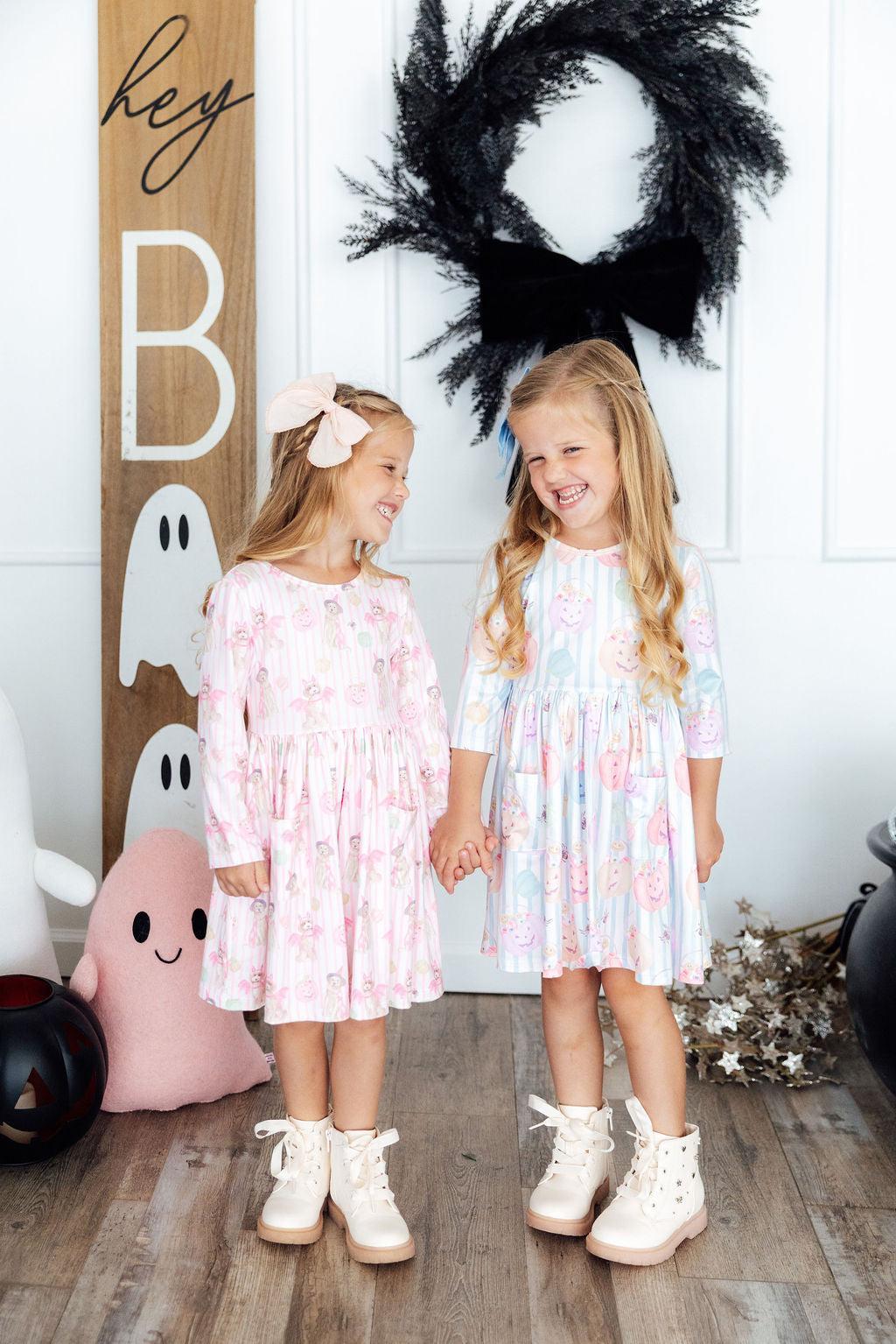 Here for the Candy 3/4 Sleeve Pocket Twirl Dress by Mila & Rose ®