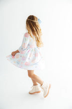 Here for the Candy 3/4 Sleeve Pocket Twirl Dress by Mila & Rose ®