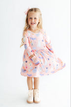 Spooky Sweetheart 3/4 Sleeve Pocket Twirl Dress by Mila & Rose ®