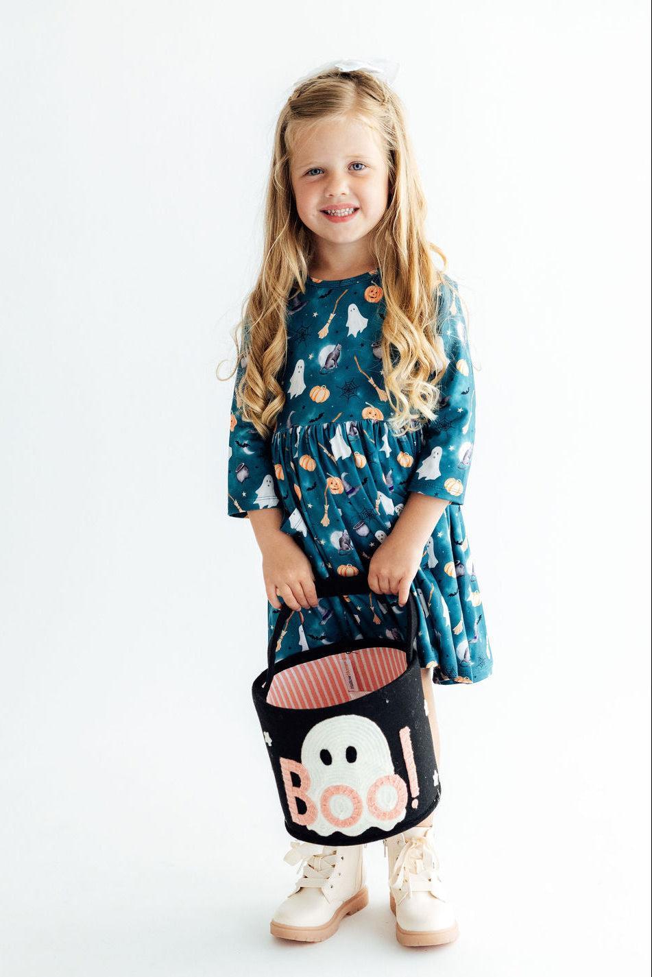 Happy Haunting 3/4 Sleeve Pocket Twirl Dress by Mila & Rose ®