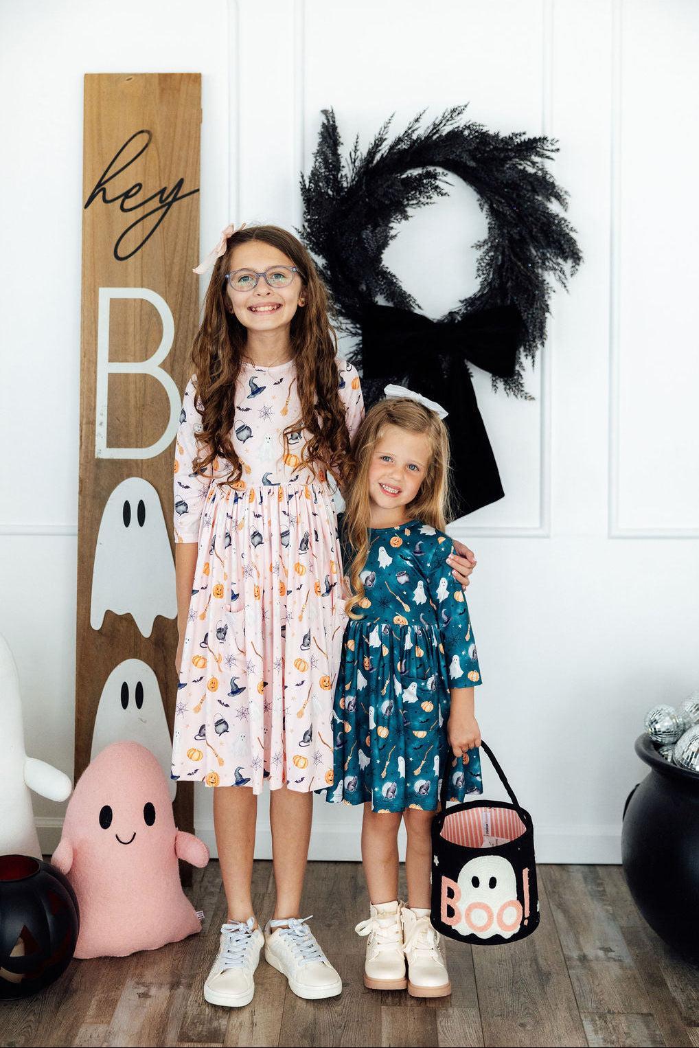 Happy Haunting 3/4 Sleeve Pocket Twirl Dress by Mila & Rose ®