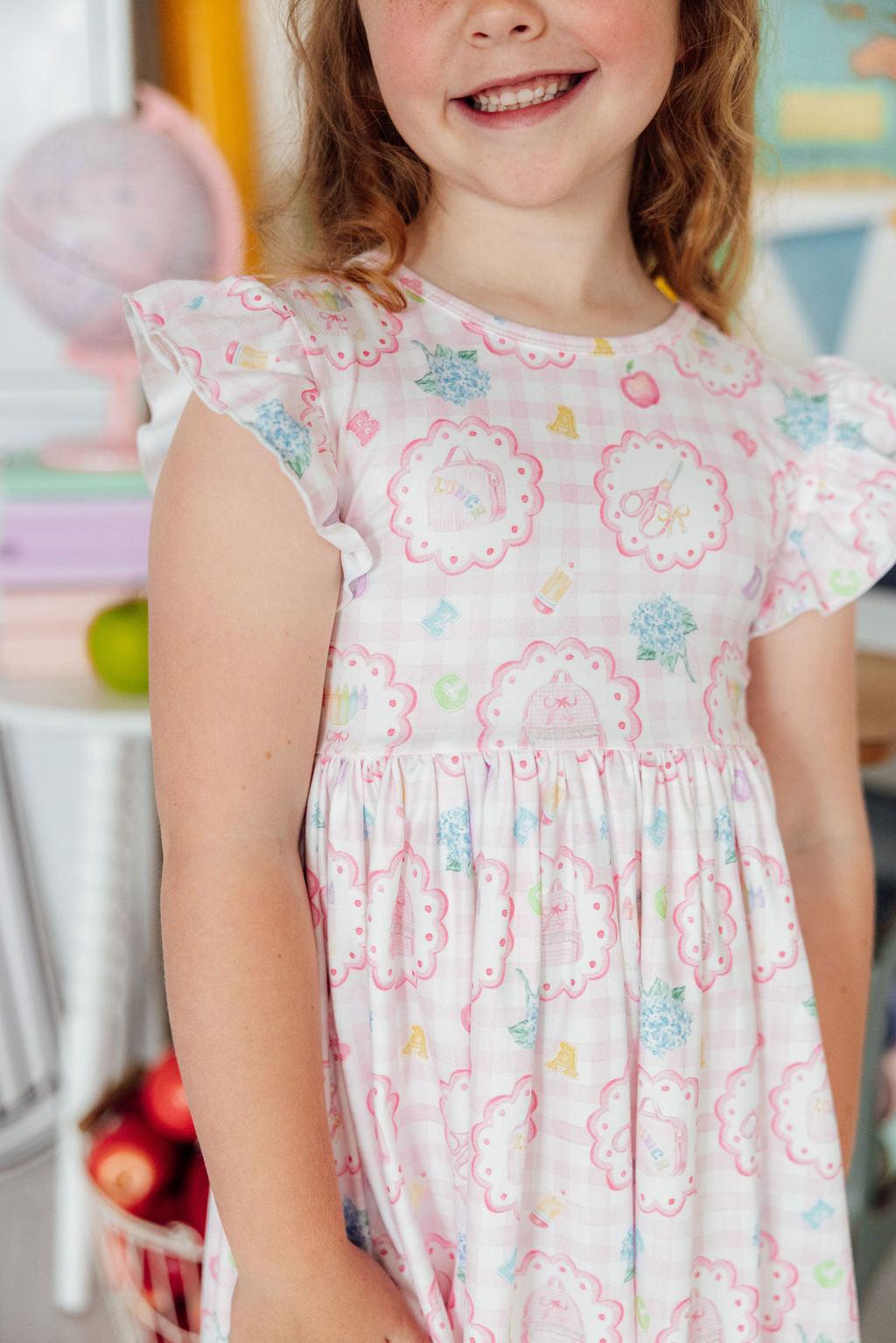 Apple of My Eye Flutter Sleeve Twirl Dress by Mila & Rose ®